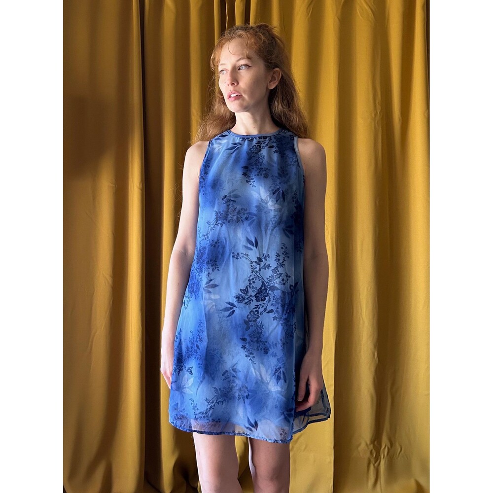 Vintage 1990s Tropical Sleeveless Mini Dress, Medium Large - Picture 3 of 6